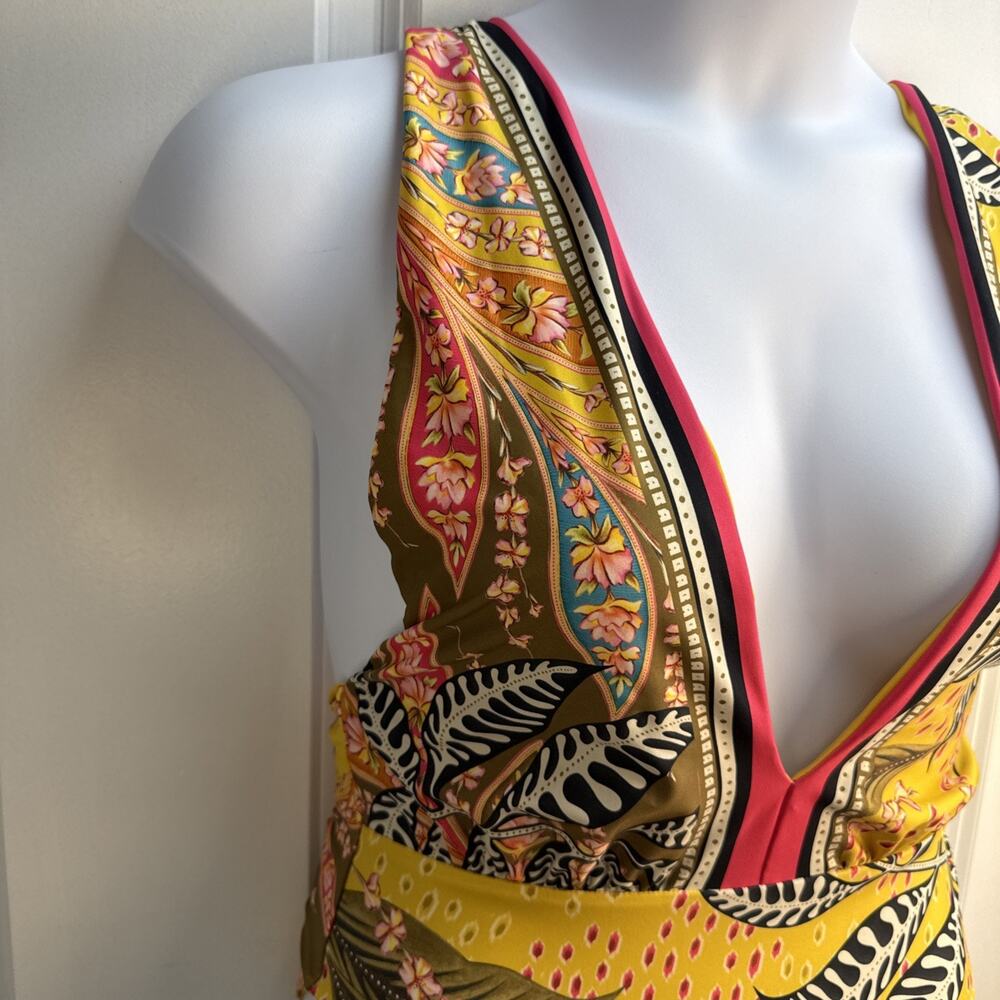 Agua Bendita Swimsuit Womens XL Ellis Lula Plunge Floral Tropical One Piece NWT - Picture 3 of 15